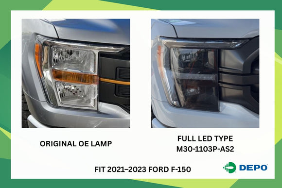 DEPO M30-1103P-AS2 FORD F-150 Full LED Headlamp Performance Set